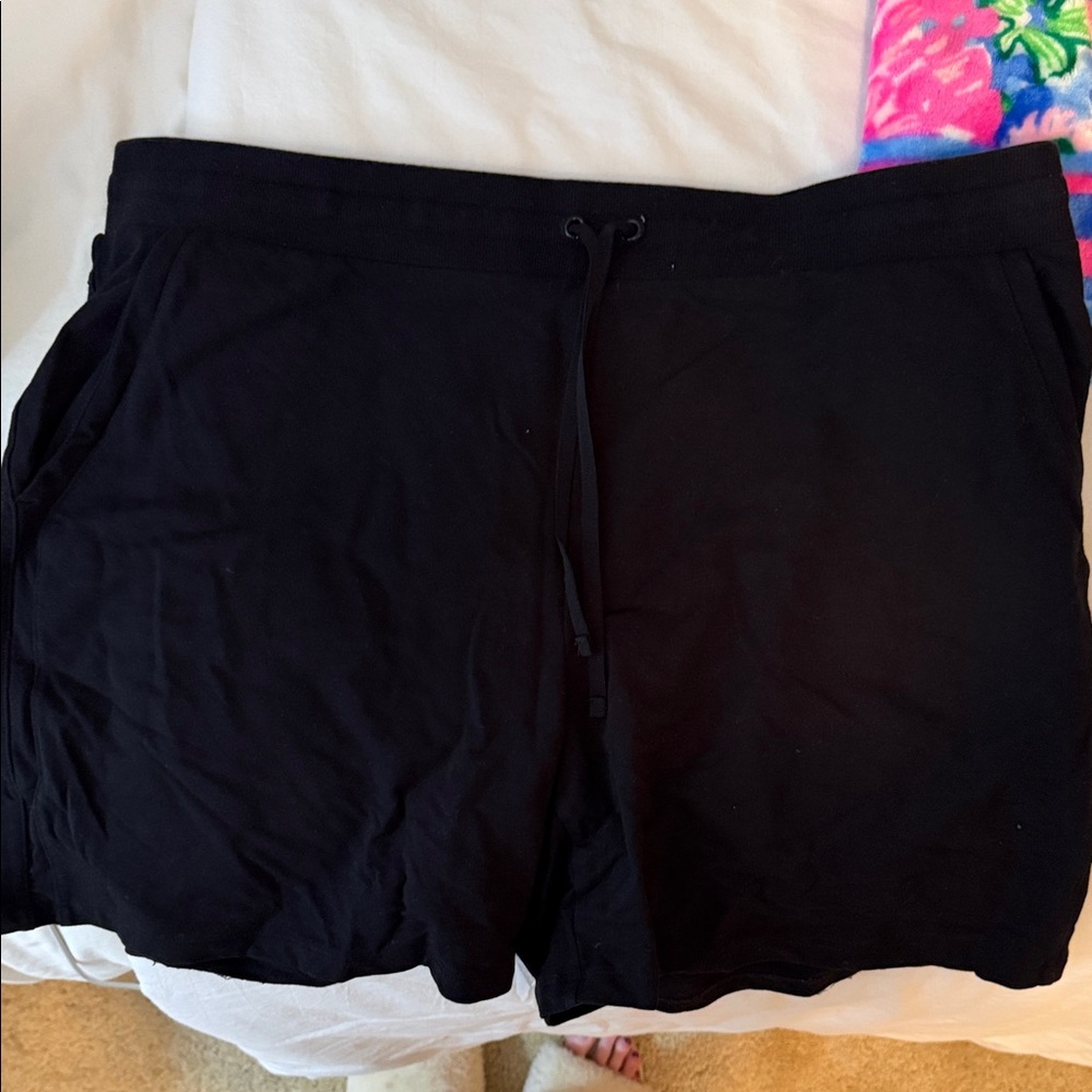 Talbots T by Talbots Black Pull-On Shorts XL Pima Cotton Modal Lounge
